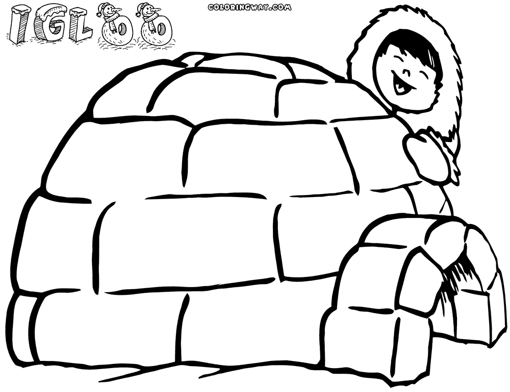 igloo coloring page igloo coloring pages getcoloringpagescom page igloo coloring 1 1