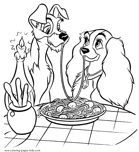 lady and the tramp coloring page lady and the tramp coloring pages disneyclipscom coloring the tramp lady and page 