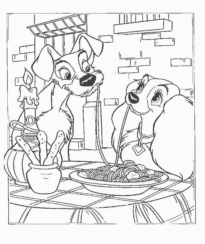 lady and the tramp coloring page lady and the tramp printable coloring pages disney and the lady page tramp coloring 