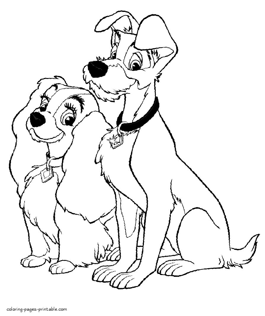 lady and the tramp coloring page tramp and puppies coloring pages hellokidscom coloring and the page lady tramp 
