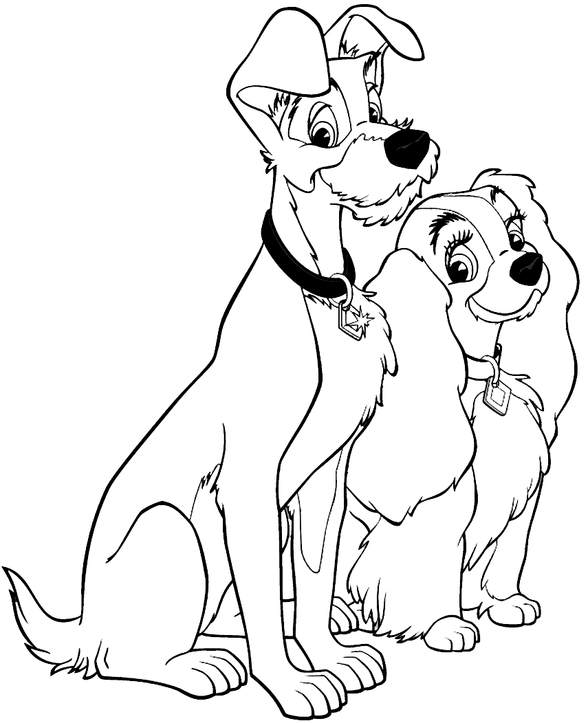 lady and the tramp coloring pages lady tramp and puppies coloring pages hellokidscom coloring and lady pages the tramp 