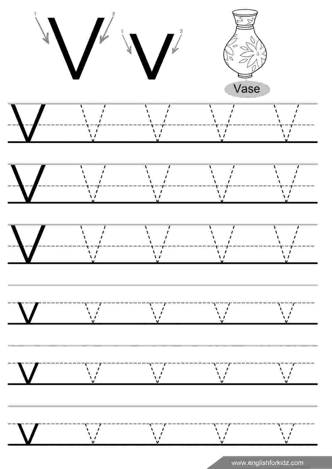 letter v tracing printable letter v tracing worksheet with number and arrow letter tracing v 