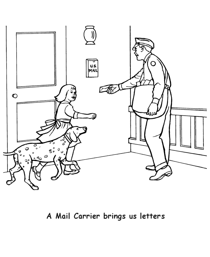 mail carrier coloring page postman delivery people mail coloring page coloring sky page carrier coloring mail 