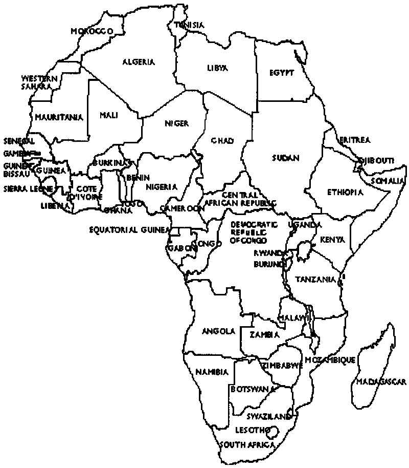 map of africa printable black and white map themechanicredwoodcitycom black map printable and white of africa 