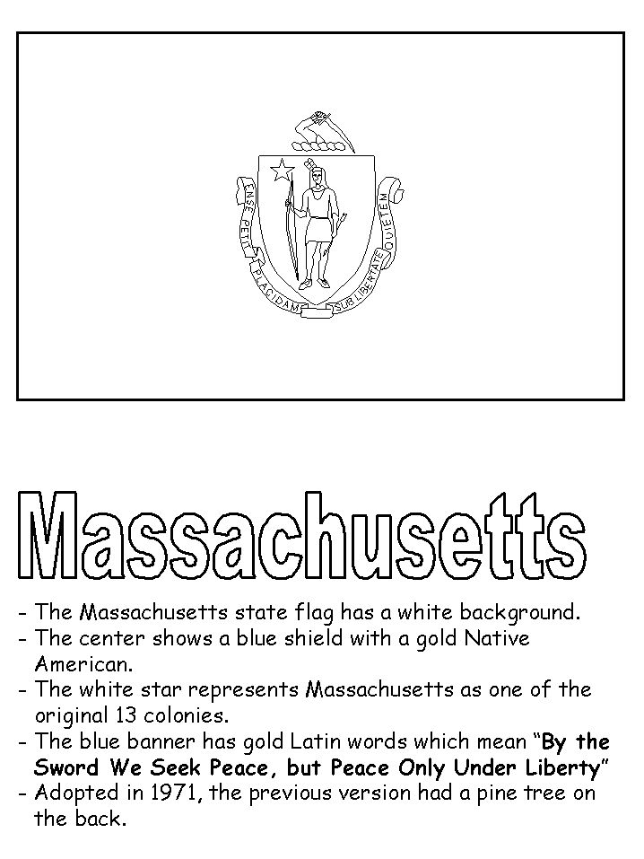 massachusetts state flag coloring page massachusetts state flag coloring page coloring home flag coloring massachusetts page state 