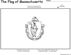 massachusetts state flag coloring page usa printables massachusetts state flag state of flag coloring massachusetts state page 