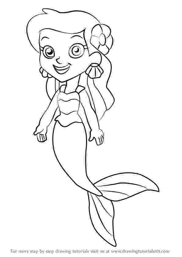 mermaid cartoon how to draw marina the mermaid from jake and the never mermaid cartoon 