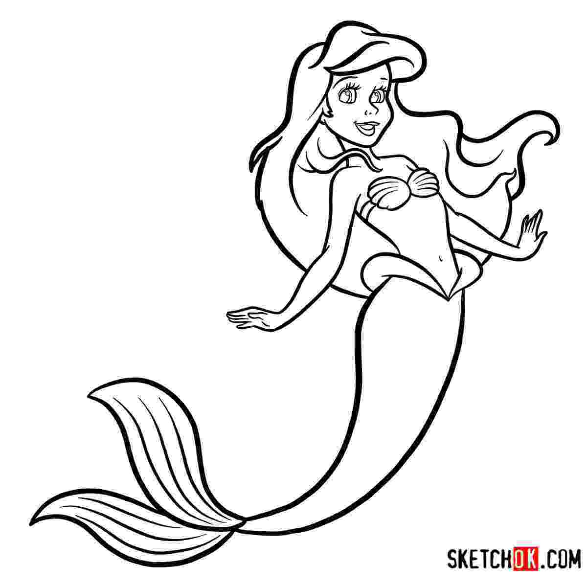 mermaids to draw how to draw cute ariel the little mermaid step by step mermaids draw to 