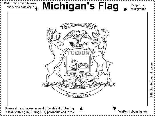 michigan state flag coloring page michigan state flag coloring page state page flag michigan coloring 