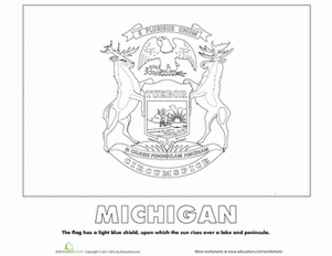 michigan state flag coloring page michigan state flag coloring pages usa for kids flag page state coloring michigan 