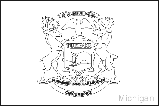 michigan state flag coloring page michigan state seal coloring page free printable michigan coloring state page flag 