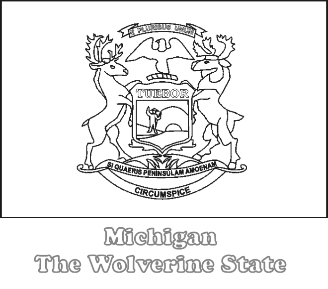 michigan state flag coloring page michigan state seal page coloring pages state michigan page flag coloring 