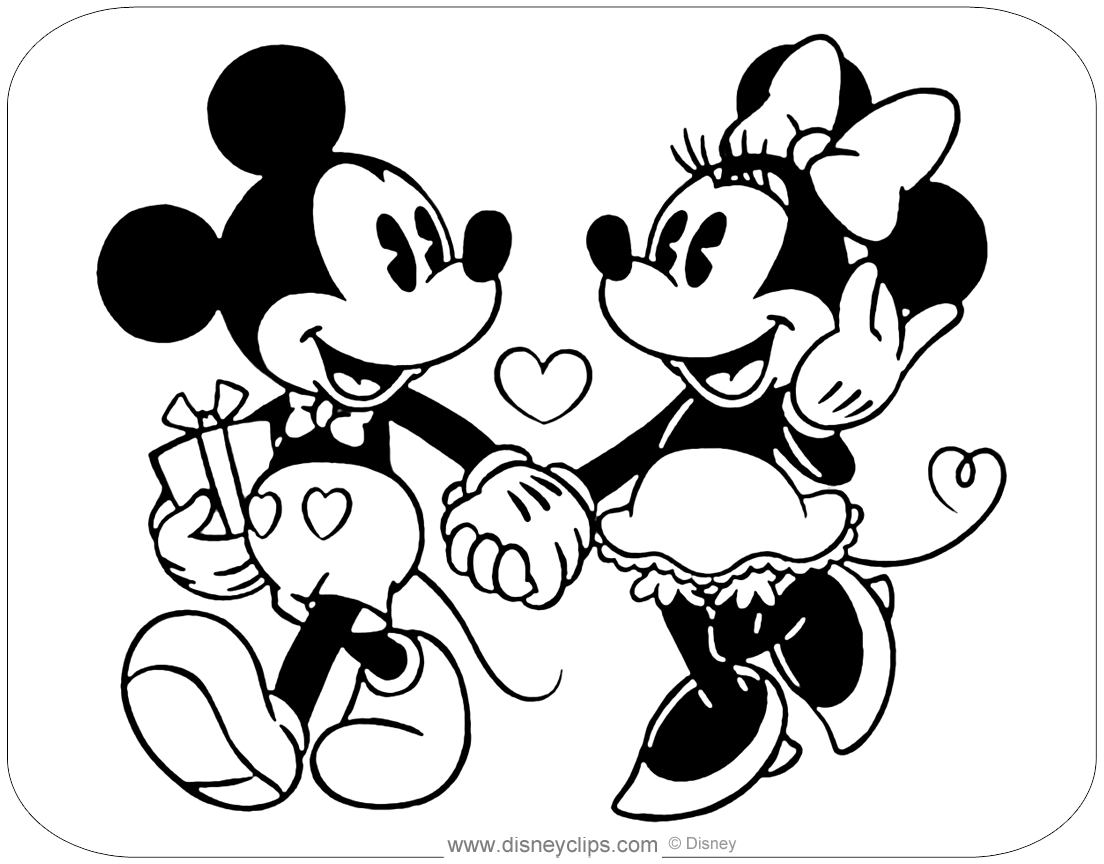 mickey and minnie colouring pages classic mickey and friends coloring pages disneyclipscom mickey colouring and pages minnie 