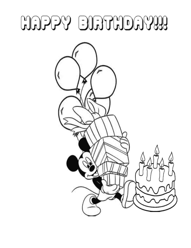 mickey mouse birthday coloring pages disney mickey mouse printable coloring pages disney pages mouse mickey coloring birthday 
