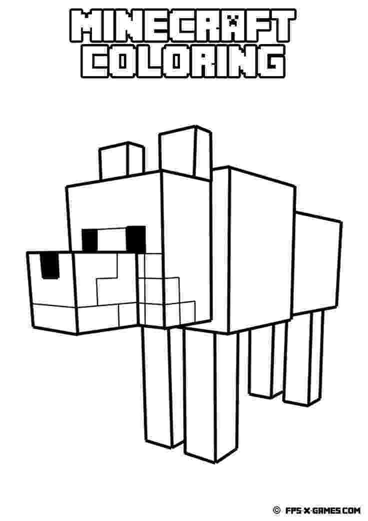 minecraft coloring pages wolf printable minecraft coloring tamed wolf pages to color minecraft wolf coloring pages 