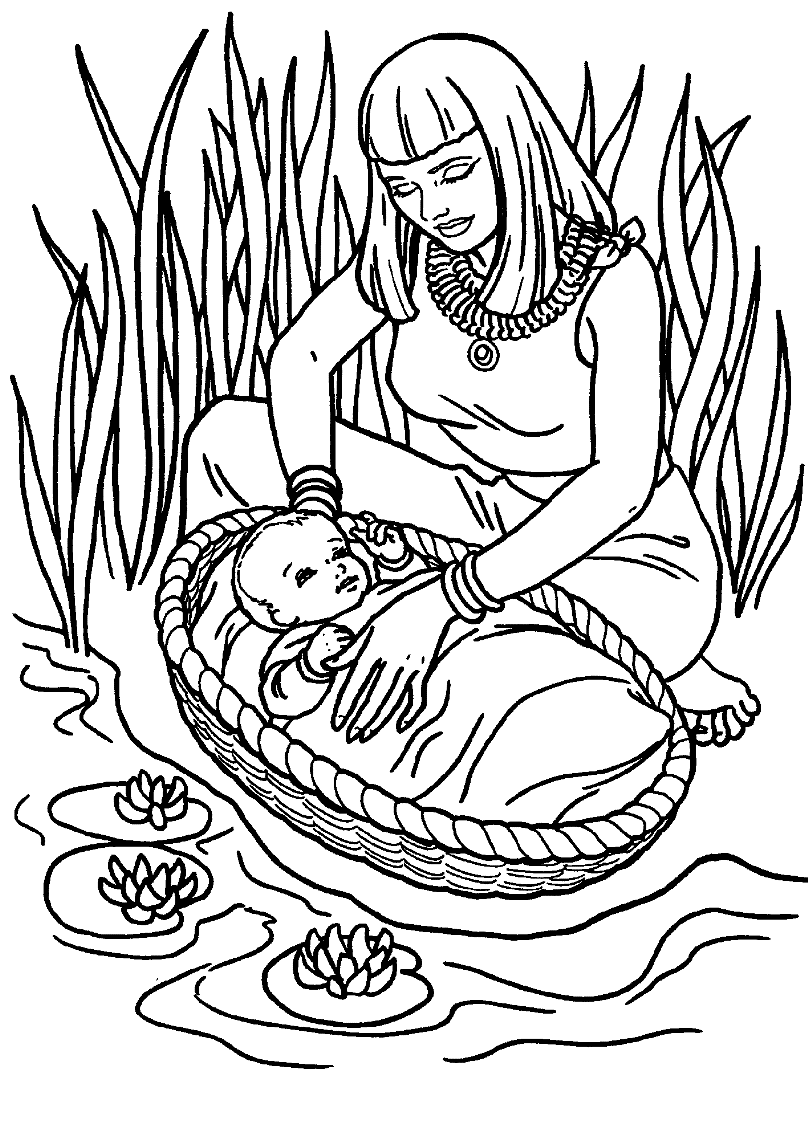 moses coloring pages cute baby moses with mom coloring pages for little kids pages coloring moses 