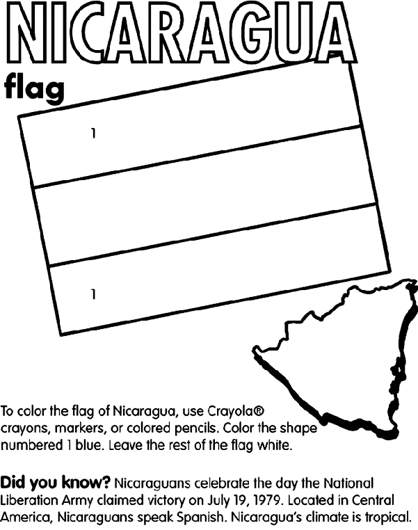 nicaragua flag printable nicaraguan flag coloring page geography blog nicaragua printable nicaragua flag 