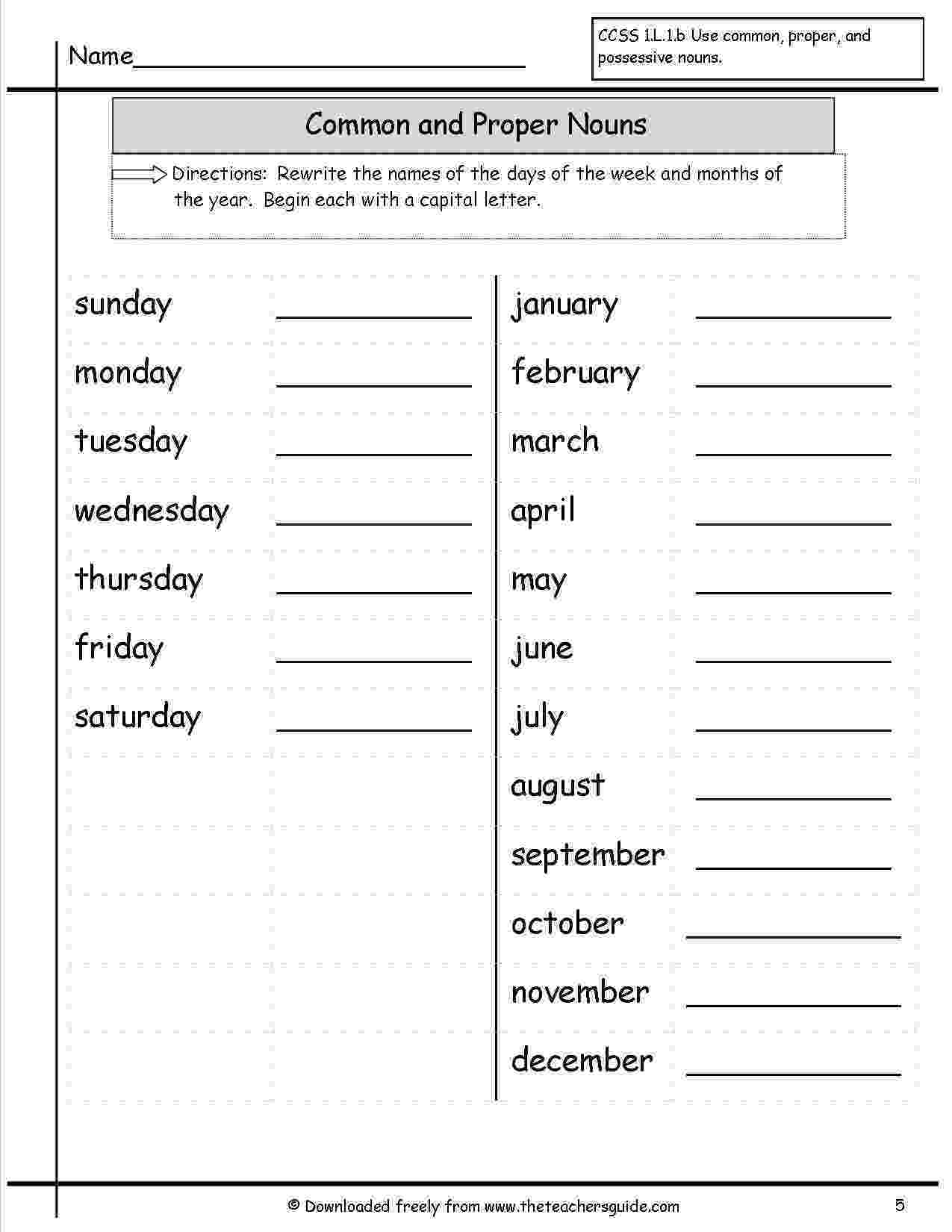 noun worksheets for grade 1 with answers wonders first grade unit two week four printouts noun 1 grade with for worksheets answers 