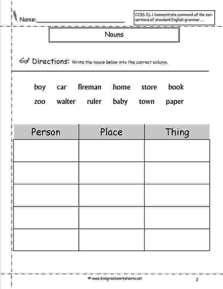 noun worksheets for grade 1 with answers wonders first grade unit two week one printouts noun worksheets grade 1 answers with for 