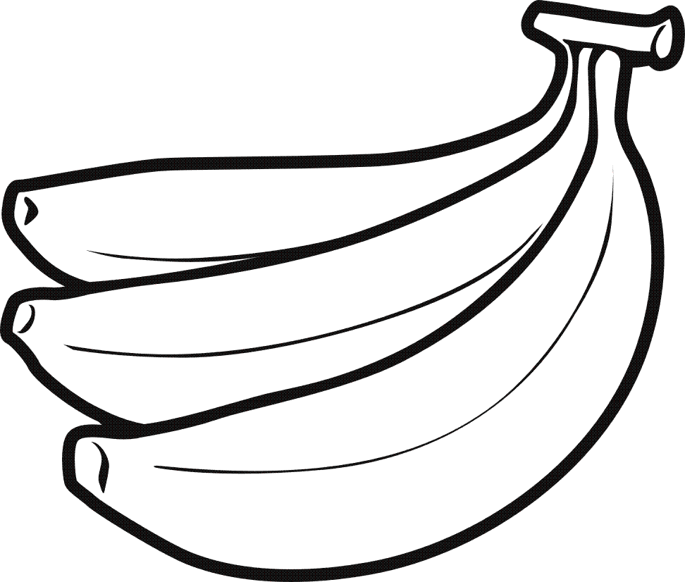 picture of banana for colouring banana coloring page fruits and vegetables colouring of picture banana for 