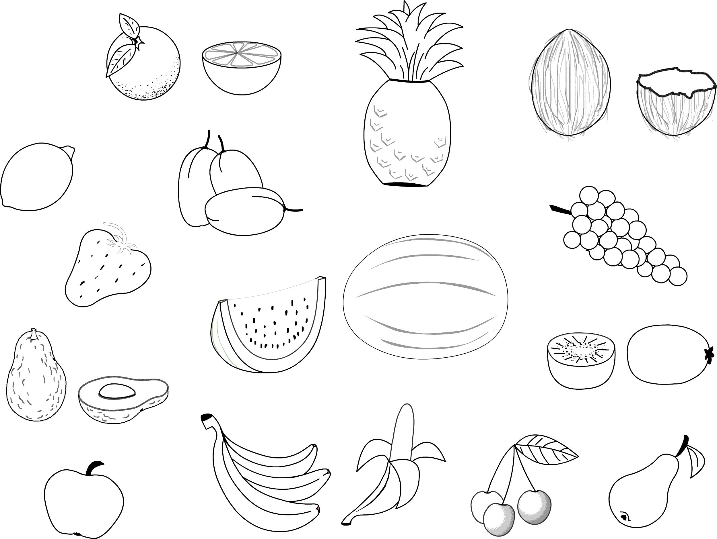 picture of fruits for colouring free printable fruit coloring pages for kids for picture colouring fruits of 