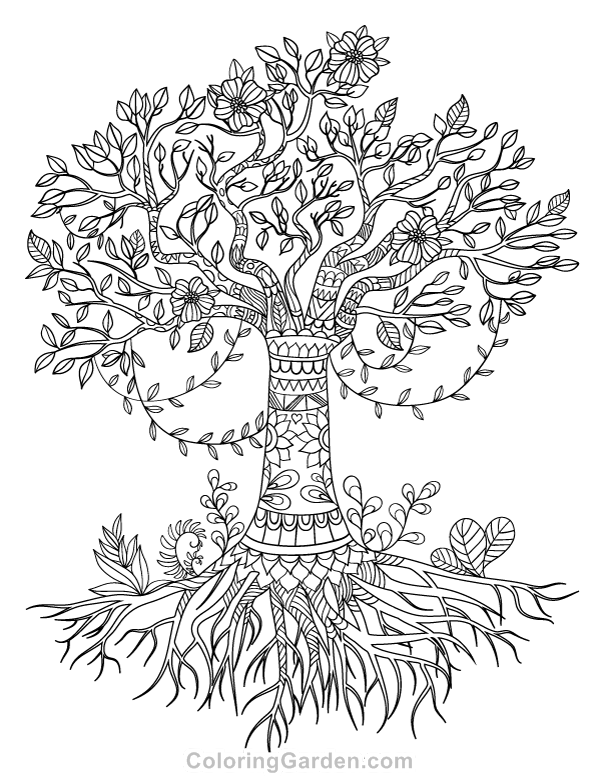 printable tree of life free printable tree of life adult coloring page download life printable tree of 