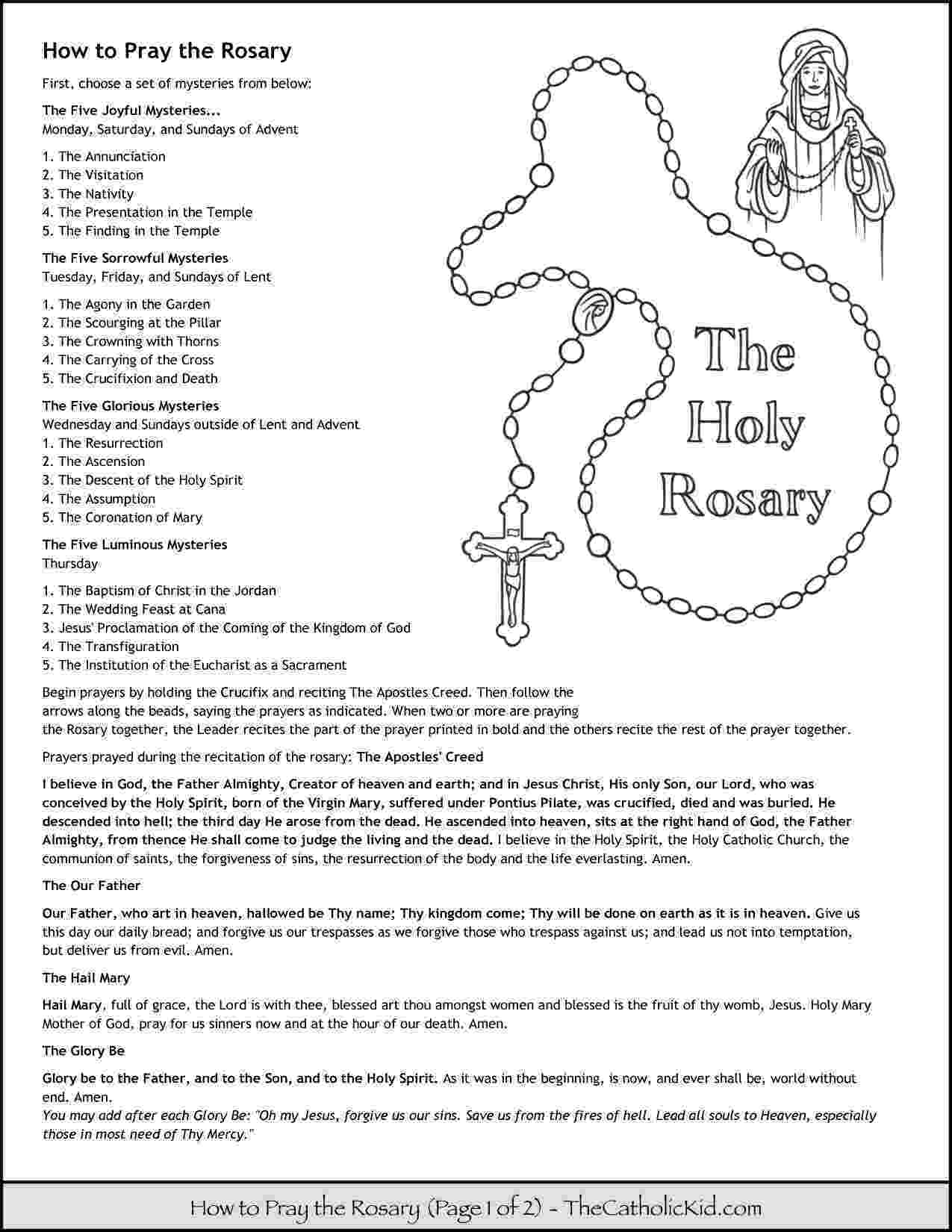 rosary coloring page pin on pray learn marythe rosary page rosary coloring 