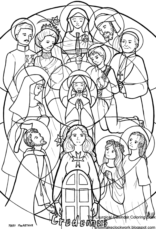 saints coloring pages snowflake clockwork november 2013 pages coloring saints 