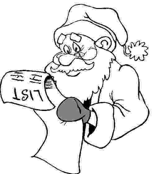 santa checking his list printable christmas coloring page santa checking his list santa checking his list 