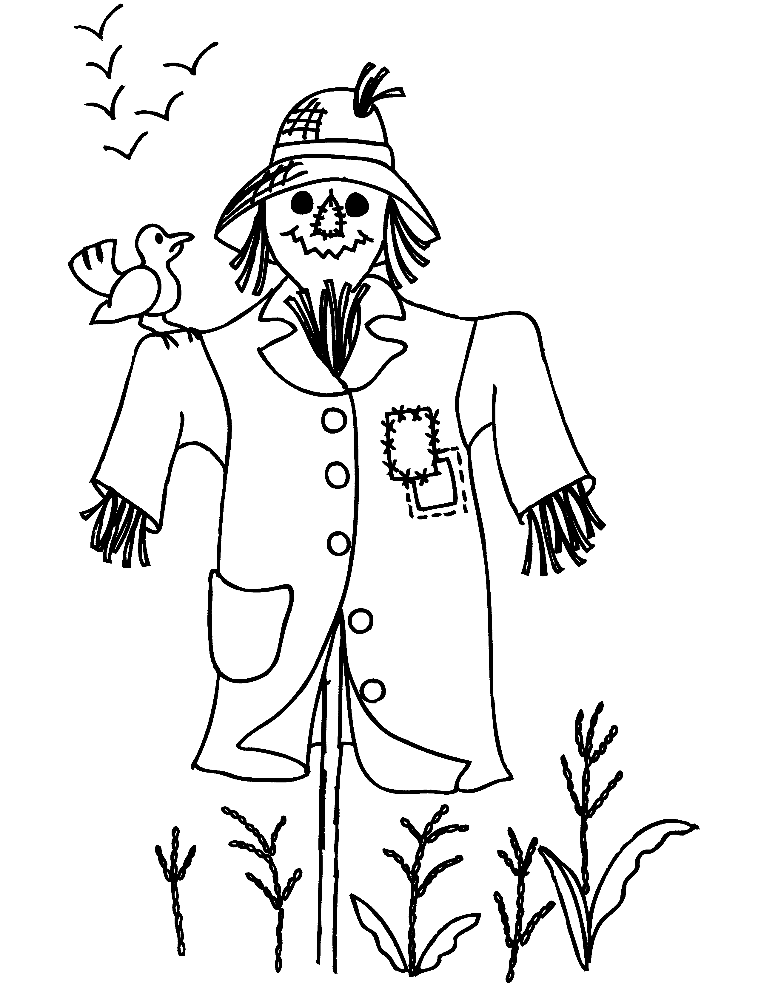 scarecrow coloring page printable scarecrow coloring pages for kids cool2bkids page scarecrow coloring 