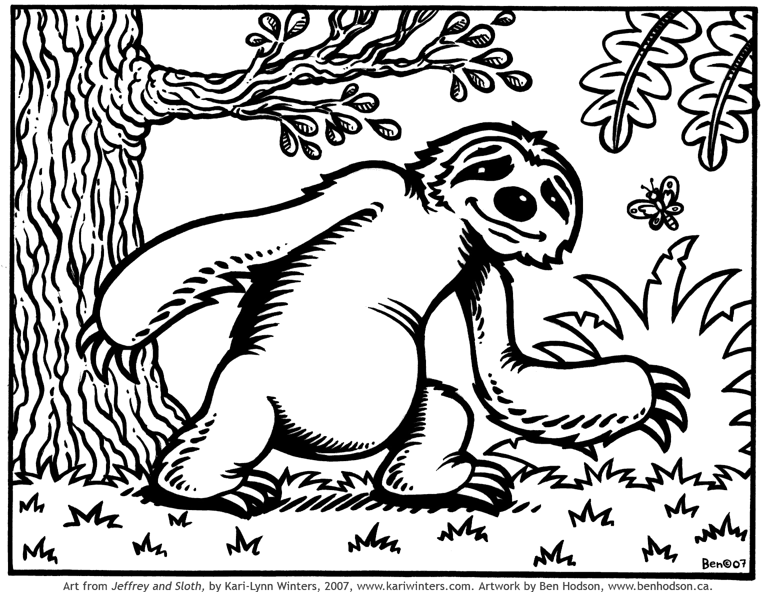 sloth coloring pages three toed sloth drawing at getdrawingscom free for pages coloring sloth 