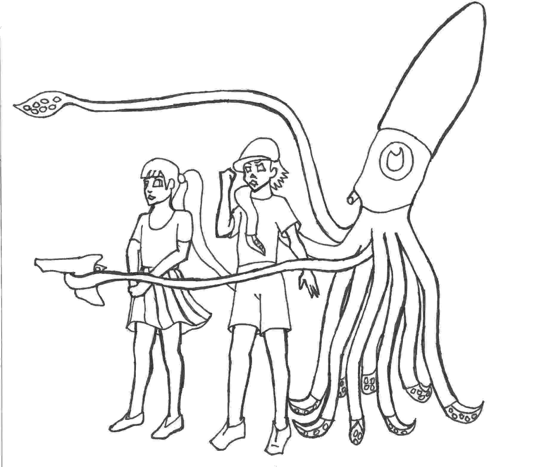 squid coloring page squid coloring pages getcoloringpagescom squid coloring page 