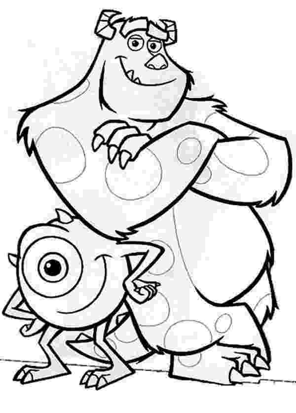 sulley coloring page mike and sulley are a perfect partner in monsters inc sulley coloring page 