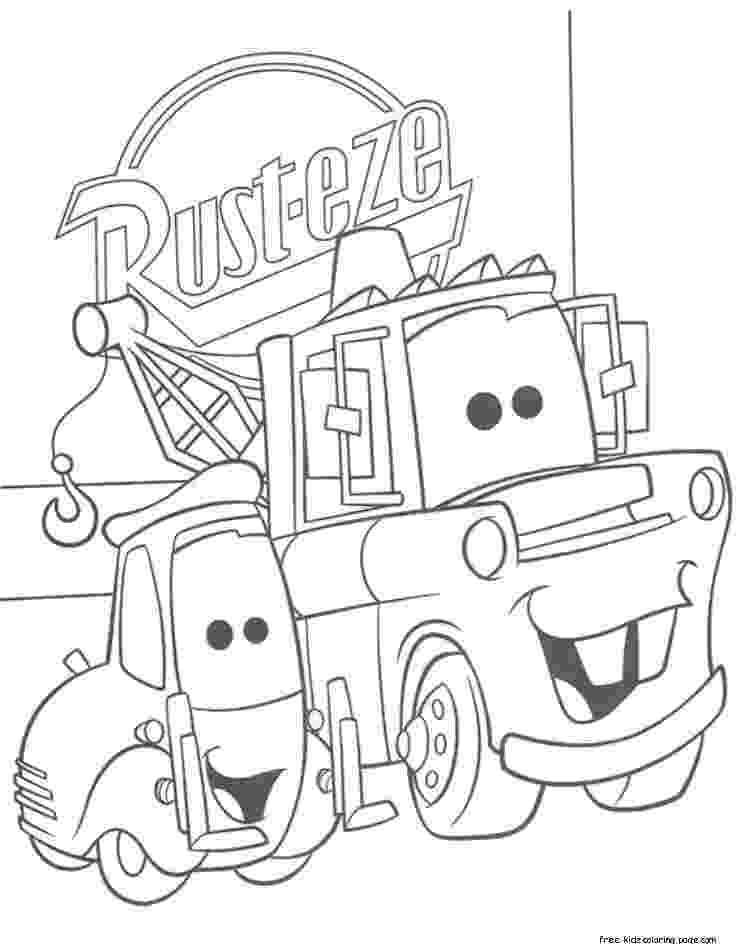 tow mater coloring pages lightning mcqueen and tow mater coloring pages color luna tow pages coloring mater 