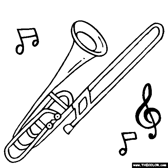 trombone coloring page quottquot is for trombone to be printed off as coloring page trombone page coloring 