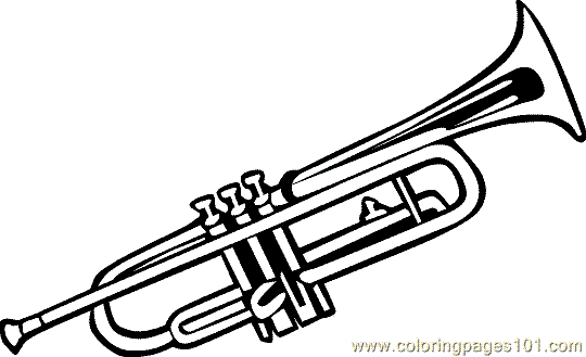 trumpet picture to color coloring book musical instruments trumpet stock vector to color trumpet picture 