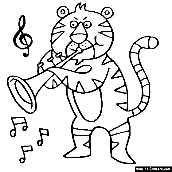 trumpet picture to color coloring page trumpet img 5957 color to picture trumpet 