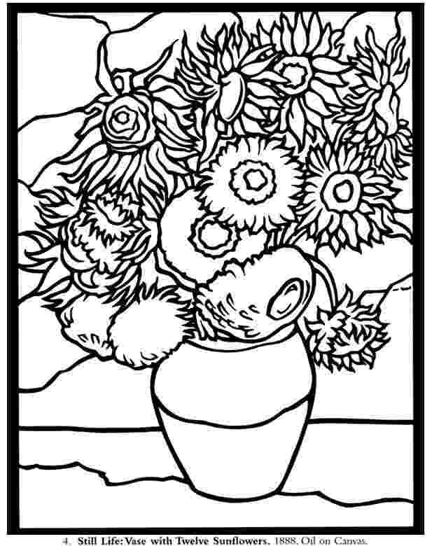van gogh sunflowers coloring page van gogh coloring page google search art teacher ideas van page coloring sunflowers gogh 