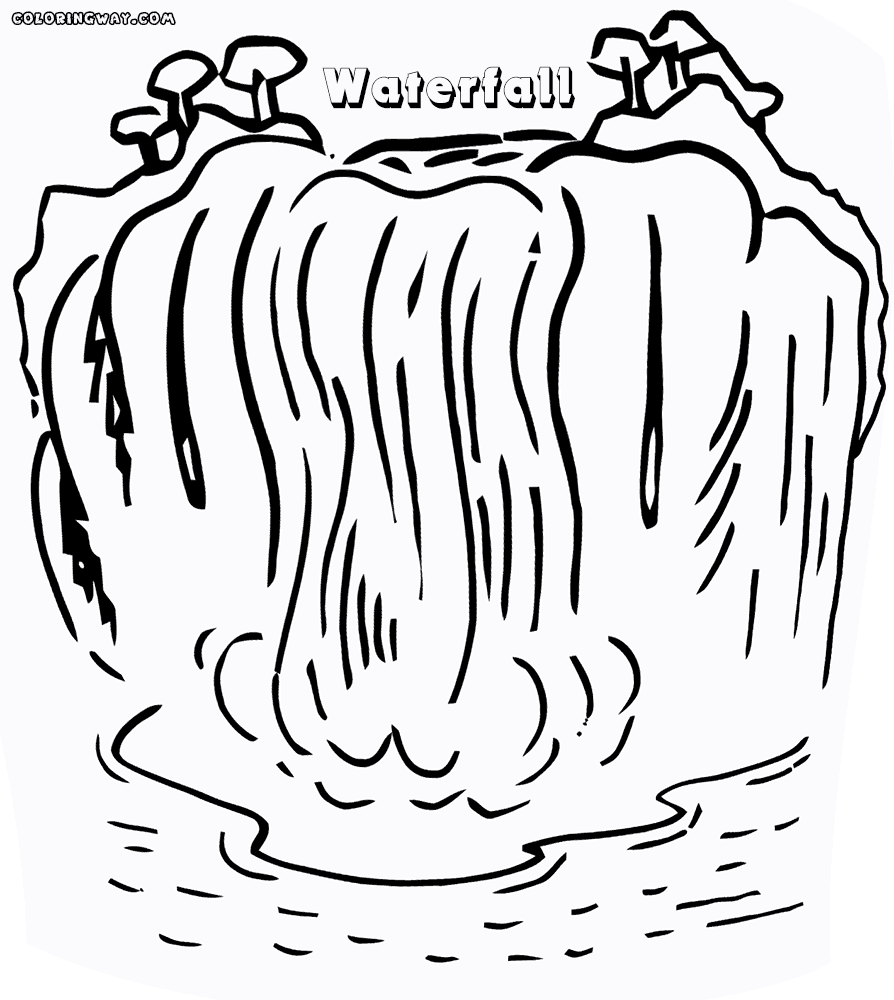 waterfall coloring page how to draw a waterfall step by step arcmelcom waterfall page coloring 