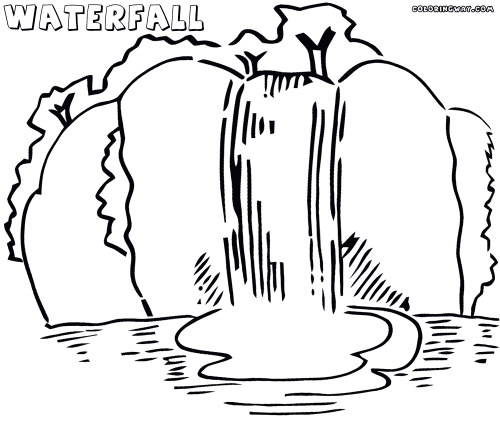 waterfall coloring page the best free waterfall drawing images download from 374 waterfall page coloring 
