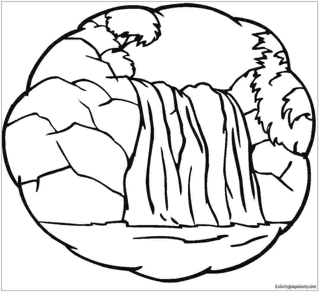 waterfall coloring page waterfall coloring pages best coloring pages for kids waterfall coloring page 
