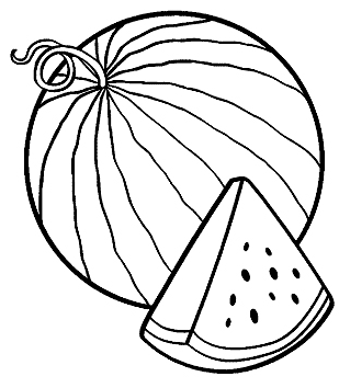 watermelon coloring pages watermelon slice drawing at paintingvalleycom explore pages watermelon coloring 