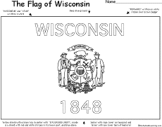 wisconsin state flag picture usa and state flag coloring printouts enchantedlearningcom flag state wisconsin picture 