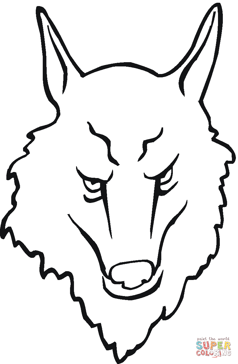 wolf face coloring pages wolf face outline coloring home wolf pages coloring face 
