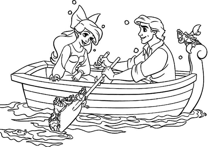 ariel and eric on the boat the little mermaid coloring pages ariel and prince eric and the ariel on eric boat 